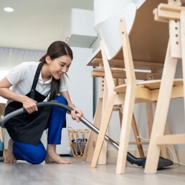 Hút bụi sàn nhà trong dịch vụ Giúp việc nhà uy tín Quận 10